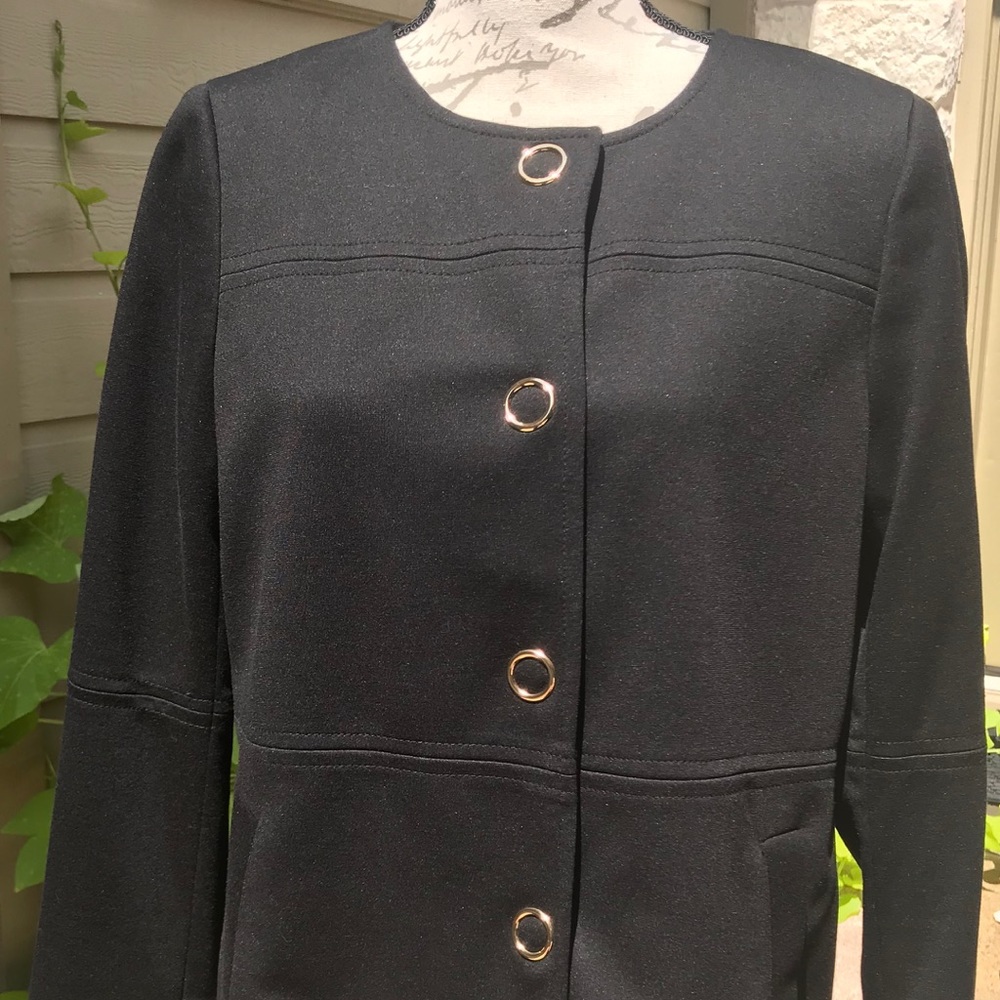 Kasper Black Jacket with Gold Buttons Size 8